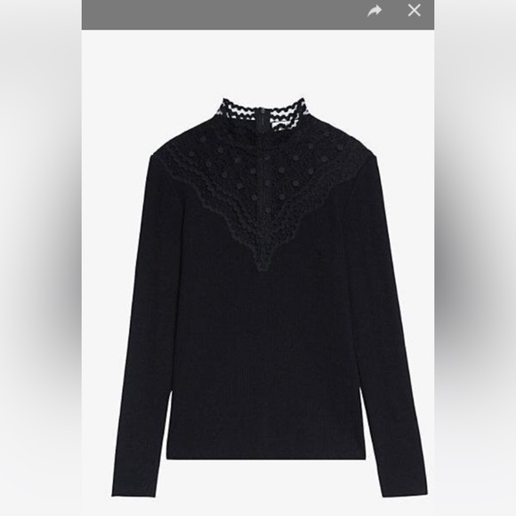 SANDRO Yann lace detail blouse - Picture 5 of 5